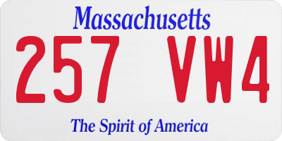 MA license plate 257VW4