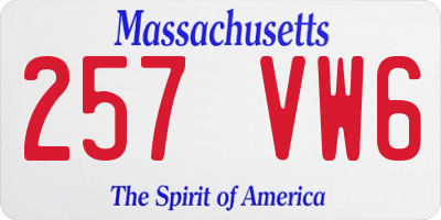 MA license plate 257VW6