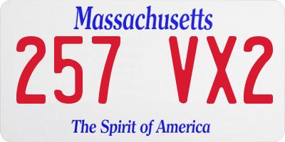 MA license plate 257VX2