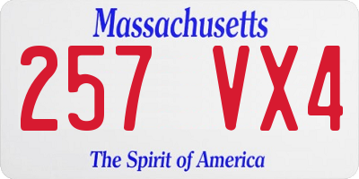 MA license plate 257VX4