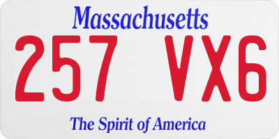 MA license plate 257VX6