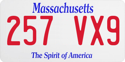 MA license plate 257VX9