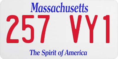 MA license plate 257VY1