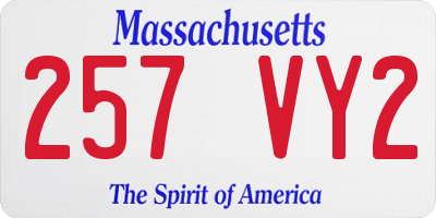 MA license plate 257VY2