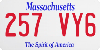 MA license plate 257VY6