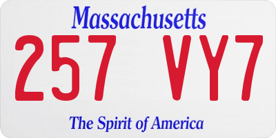 MA license plate 257VY7
