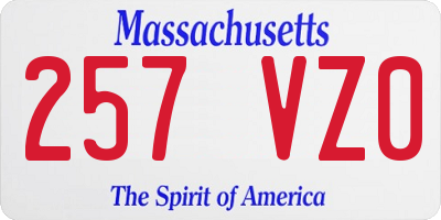 MA license plate 257VZ0