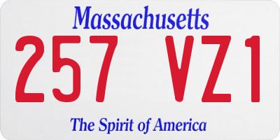 MA license plate 257VZ1