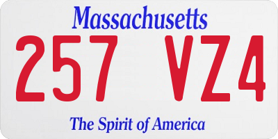 MA license plate 257VZ4