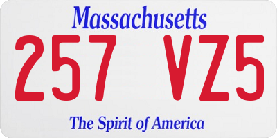 MA license plate 257VZ5