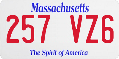 MA license plate 257VZ6