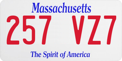 MA license plate 257VZ7