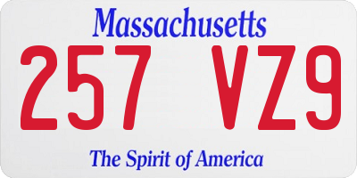 MA license plate 257VZ9