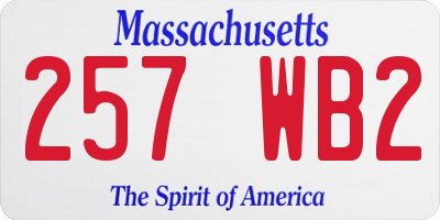 MA license plate 257WB2