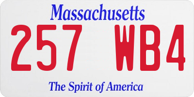 MA license plate 257WB4