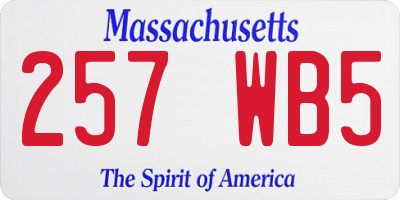 MA license plate 257WB5