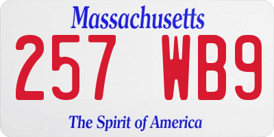 MA license plate 257WB9