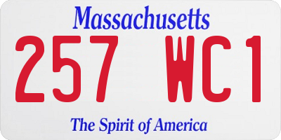 MA license plate 257WC1