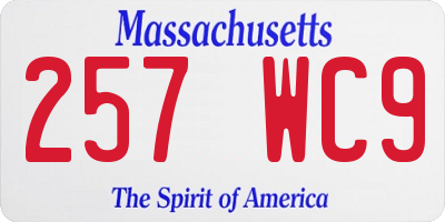 MA license plate 257WC9