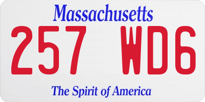 MA license plate 257WD6