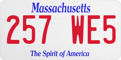 MA license plate 257WE5
