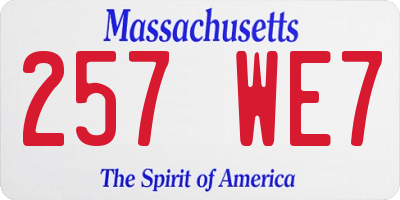 MA license plate 257WE7