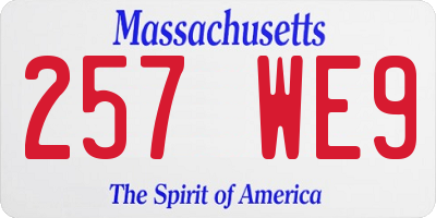 MA license plate 257WE9