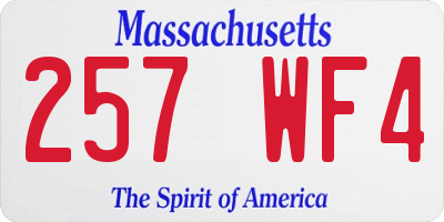 MA license plate 257WF4