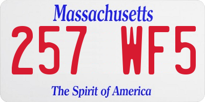 MA license plate 257WF5