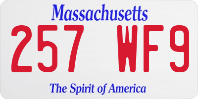 MA license plate 257WF9