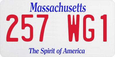 MA license plate 257WG1