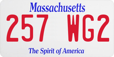 MA license plate 257WG2