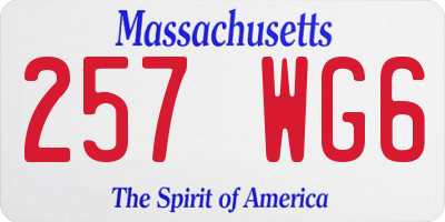 MA license plate 257WG6