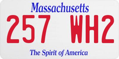 MA license plate 257WH2