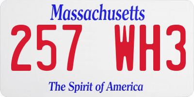 MA license plate 257WH3