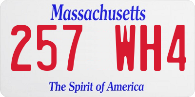 MA license plate 257WH4