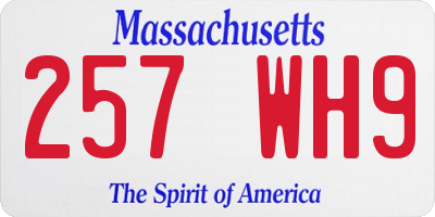 MA license plate 257WH9