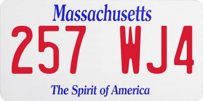 MA license plate 257WJ4
