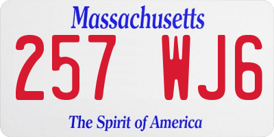 MA license plate 257WJ6