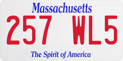 MA license plate 257WL5