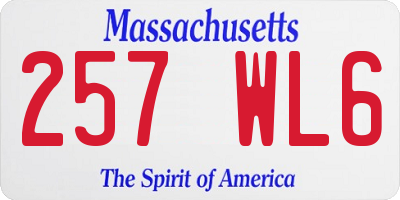 MA license plate 257WL6