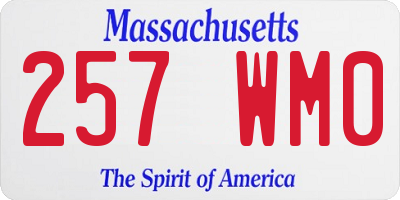 MA license plate 257WM0