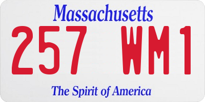 MA license plate 257WM1