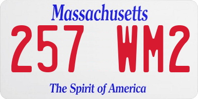 MA license plate 257WM2
