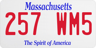 MA license plate 257WM5