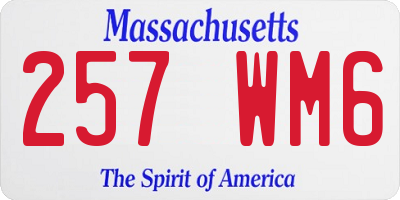 MA license plate 257WM6