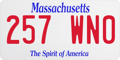 MA license plate 257WN0