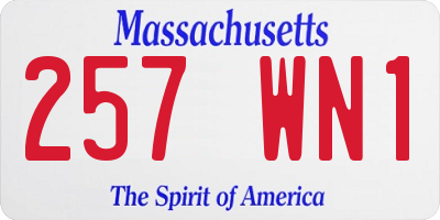 MA license plate 257WN1