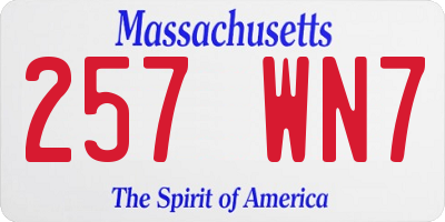 MA license plate 257WN7