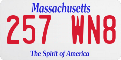 MA license plate 257WN8